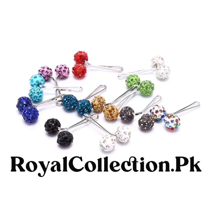12 Pcs/Set Muslim Hijab Scarf Safety Pin Clips Rhinestone Ball Brooch Fashion Jewelry Decoration