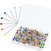 Perfect 80 Pcs Stainless Steel Sewing Pins With Glass Ball Head Straight Wedding Bouquet Pins Fabric Sewing Quilting DIY Sewing Crafts