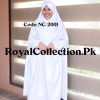 Outstanding Floral Hooded Abaya ( Namaz Chadar ) Plain White