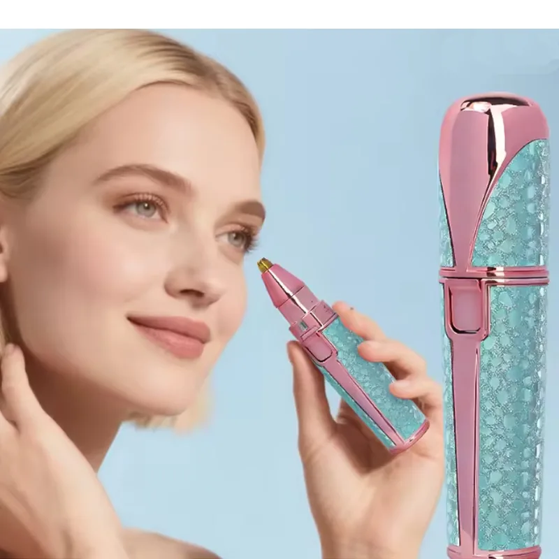 2 in 1 Facial Hair Removal Electric Epilator Eyebrow Shaver Lips Body Painless Facial Razor Built-in LED Light USB Rechargeable