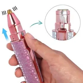 2 in 1 Facial Hair Removal Electric Epilator Eyebrow Shaver Lips Body Painless Facial Razor Built-in LED Light USB Rechargeable - Image 3