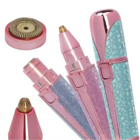 2 in 1 Facial Hair Removal Electric Epilator Eyebrow Shaver Lips Body Painless Facial Razor Built-in LED Light USB Rechargeable - Image 2